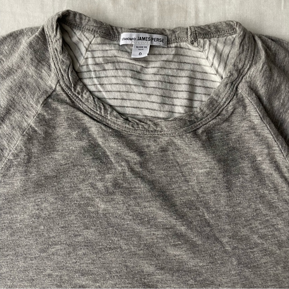 James Perse double later long sleeve baseball t-shirt
